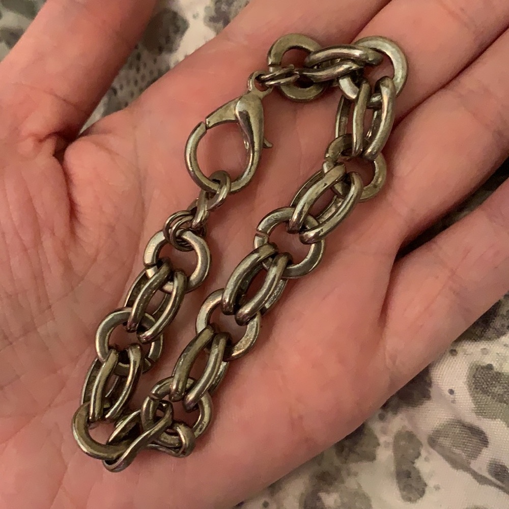 Thick Chain link silver bracelet mens or women’s